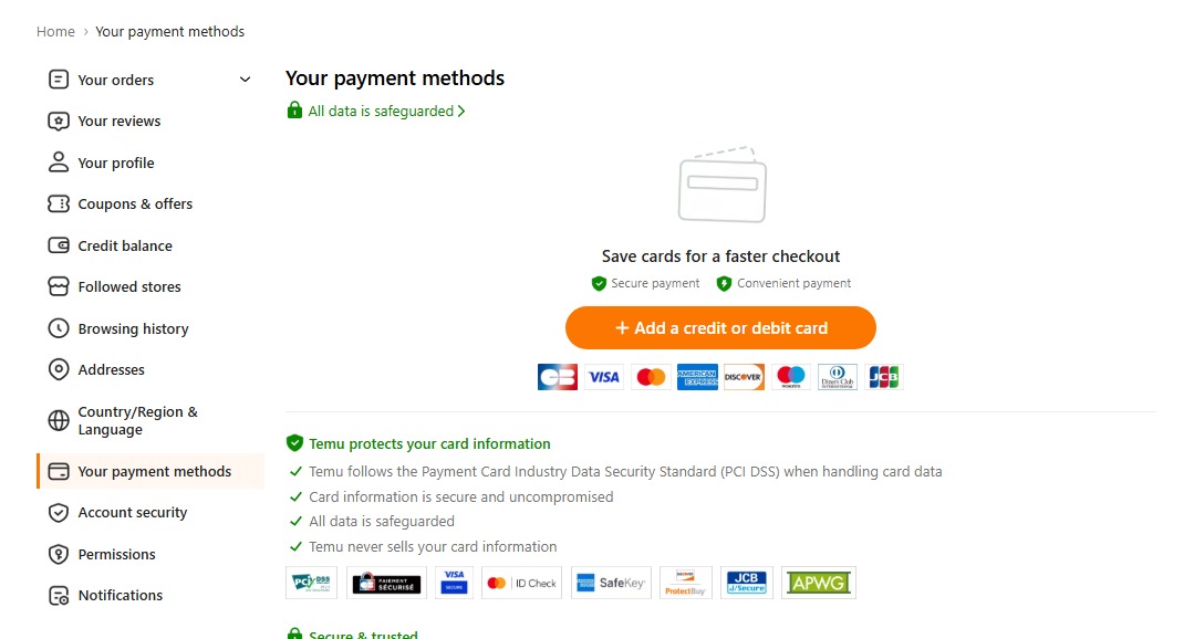 مرحله ۶ — اضافه کردن روش پرداخت (PayPal یا کارت)